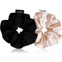 GLOV Satin Scrunchies M hair bands Sparkling Wine/Black 2 pc