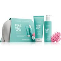 ICONIQUE Professional PURE LIKE YOU Set Shampoo 250 ml Scrub 200 ml BrushArt Massage Brush gift set for hair and scalp