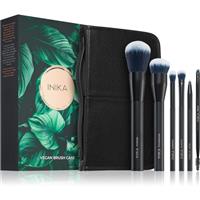 INIKA Organic Brush Case With Brushes makeup brush set with a pouch 1 pc