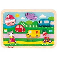 Janod Chunky Puzzle Vehicles activity puzzle toy 18m+ 7 pc