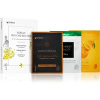 KORIKA KOREAN SKIN CARE ROUTINE SET OF 3 BRIGHTENING SHEET MASKS set with a brightening effect