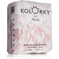 Kolorky Day Flowers disposable organic nappies size XL 12-16 Kg 17 pc