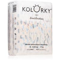Kolorky Day Rain&Rainbow disposable organic nappies size XL 12-16 Kg 17 pc