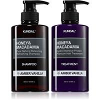 KUNDAL Honey & Macadamia Amber Vanilla set for dry and damaged hair