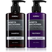 KUNDAL Honey & Macadamia Baby Powder set for dry and damaged hair