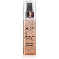 L.A. Girl Cosmetics Shimmer Spray makeup setting spray for face and body shade Rose Gold 80 ml