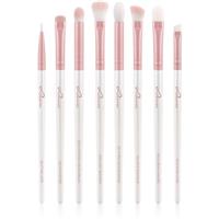 Luvia Cosmetics Prime Vegan All Eye Want brush set for the eye area Candy (Pearl White / Rose) 8 pc