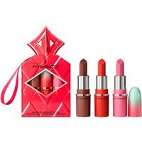 MAC Cosmetics Holiday Wildest Gleams Mini Lusterglass Lip Trio gift set for lips shade Brights