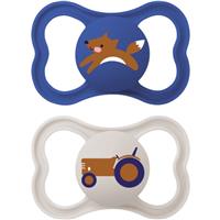 MAM Supreme Double Box 6+ months dummy Blue/ Grey 2 pc