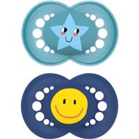 MAM Original 6+ months dummy Turquoise/ Dark Blue 2 pc