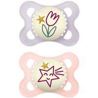 MAM Original Night 0m+ dummy Purple/ Pink 2 pc
