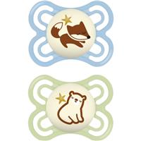 MAM Perfect Night 0+ months dummy Blue/ Green 2 pc