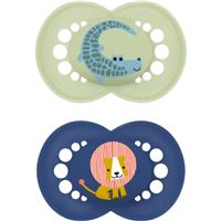 MAM Original 6+ months dummy Green / Blue 2 pc
