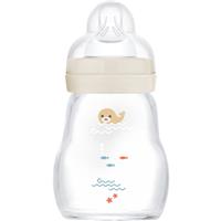 MAM Feel Good Glass Baby Bottle glass anti-colic bottle 0m+ Beige 170 ml