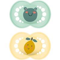 MAM Original 6+ months dummy Mint/ Yellow 2 pc