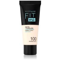 MAYBELLINE NEW YORK Fit Me! Matte+Poreless mattifying foundation for normal to oily skin shade 100 Warm Ivory 30 ml
