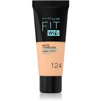 MAYBELLINE NEW YORK Fit Me! Matte+Poreless mattifying foundation for normal to oily skin shade 124 Soft Sand 30 ml