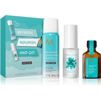 Moroccanoil Refresh, Nourish, and Go! (Dark Tones) set for dark hair for women
