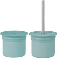 Minikoioi Sip+Snack Set dinnerware set for children Aqua Green / Powder Grey 1 pc