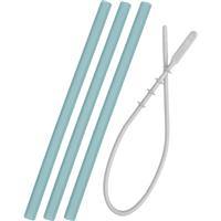Minikoioi Flexi Straw with Cleaning Brush silicone straw with brush Aqua Green 3 pc