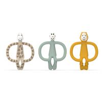 Matchstick Monkey Animal Teether Gift Set gift set for children Giraffe Gigi, Lion Luda, Monkey Mint