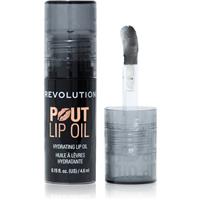 Revolution Pout Lip lip oil with moisturising effect shade Midnight Black 4.6 ml