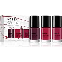 NOBEA Day-to-Day 3-Piece Gel-like Nail Polish set nail polish set Sangria red