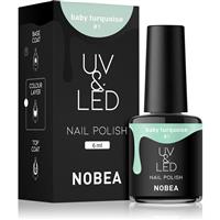 NOBEA UV & LED Nail Polish Gel Nail Polish for UV/LED Hardening Glossy Shade Baby turquoise #1 6 ml