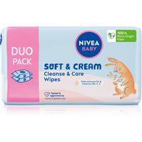 NIVEA BABY Soft & Cream gentle wet wipes for babies 2x57 pc