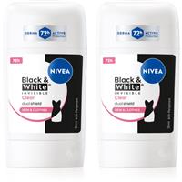 NIVEA Black & White Invisible Clear antiperspirant stick economy pack