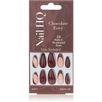 Nail HQ Almond false nails Chocolate Envy 24 pc