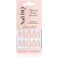 Nail HQ Almond Matte French false nails with glue 24 pc