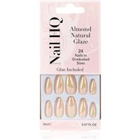 Nail HQ Almond false nails Natural Glaze 24 pc