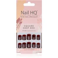 Nail HQ Square false nails Deep Red 24 pc