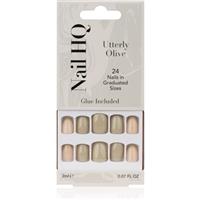 Nail HQ Square false nails Utterly Olive 24 pc