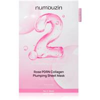 Numbuzin No. 2 Rose PDRN Collagen Plumping Sheet Mask moisturising face sheet mask with a brightening effect 5 pc