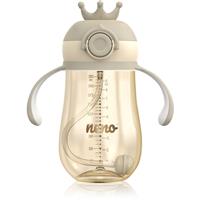 NENO Mio 2 12m+ training cup with straw Brown 280 ml