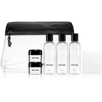 Notino Travel Collection Set of travel bottles with stickers travel set of 5 empty containers in a toiletry bag with labels
