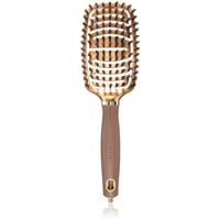 Olivia Garden Expert Flex flat brush with boar bristles Gold&Brown 1 pc