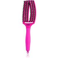 Olivia Garden Fingerbrush ThinkPink flat brush with nylon and boar bristles Neon Violet 1 pc