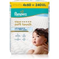 Pampers Aqua Soft Touch wet cleansing wipes for children 4x60 pc