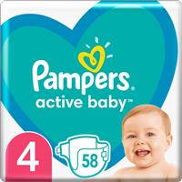 Pampers Active Baby Size 4 disposable nappies 9-14 kg 58 pc