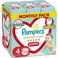 Pampers Premium Care Pants Monthly Pack Size 4 disposable nappy pants 9-15 kg 114 pc