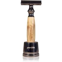 Pandoo Bamboo Safety Razor shaver + replacement heads 10 ks Thick Handle 1 pc