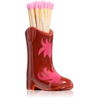 Paddywax Cowboy Boot Match Holder matches Red & Pink Flame 25 pc