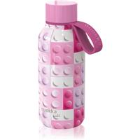 Quokka Solid Kids thermo bottle with loop Pink Bricks 330 ml