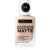 Revolution Relove Super Matte Foundation long-lasting mattifying foundation shade F2 24 ml
