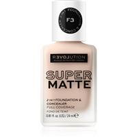 Revolution Relove Super Matte Foundation long-lasting mattifying foundation shade F3 24 ml