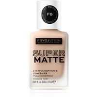 Revolution Relove Super Matte Foundation long-lasting mattifying foundation shade F6 24 ml