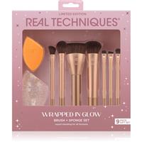 Real Techniques Wrapped In Glow Brush + Sponge Set brush set